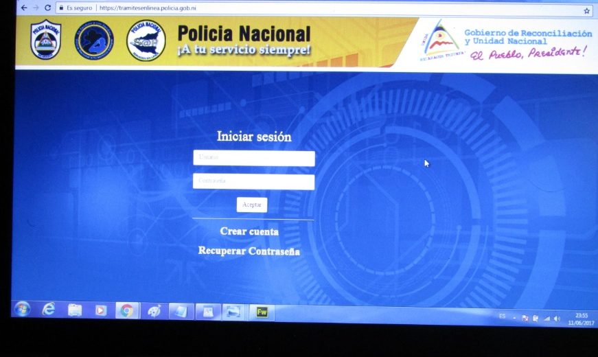 Tramites Enlinea de Servicios Policiales en Nicaragua